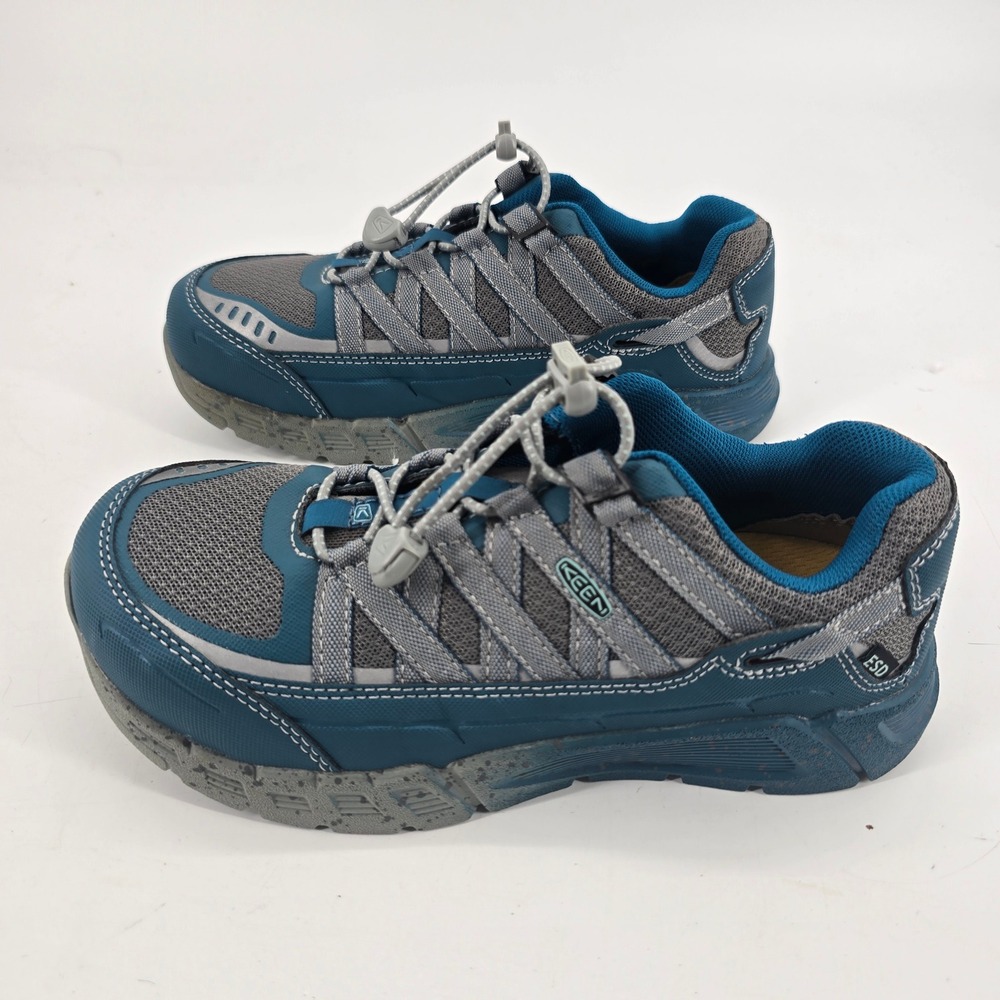 Keen Utility Asheville Womens 6.5 Steel Toe Work Shoes Blue Gray‎ ESD 1017074M